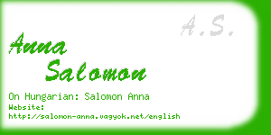 anna salomon business card